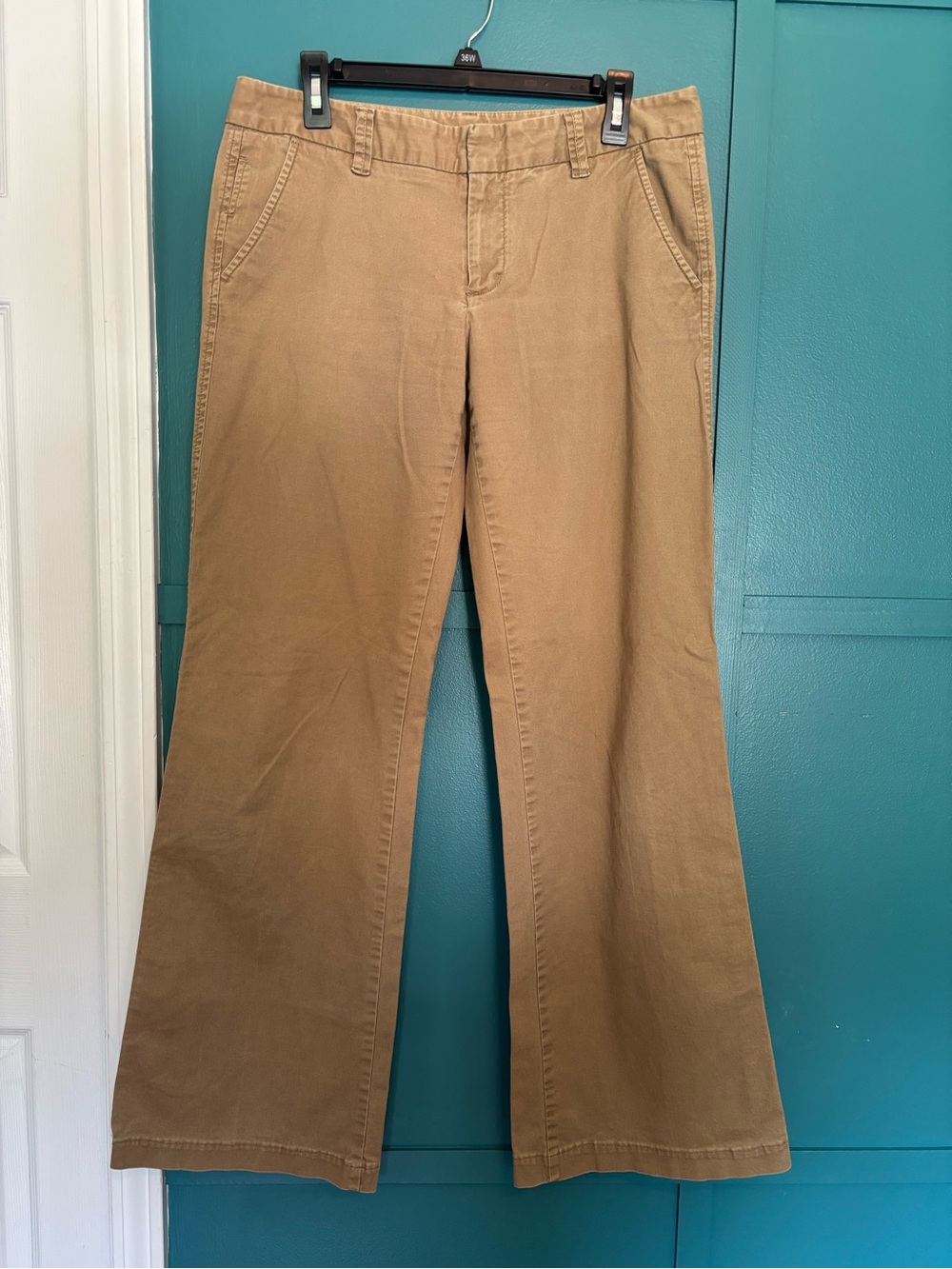 Gap The Trouser Tan Wide-Leg Cotton Pants Size 8 Tall